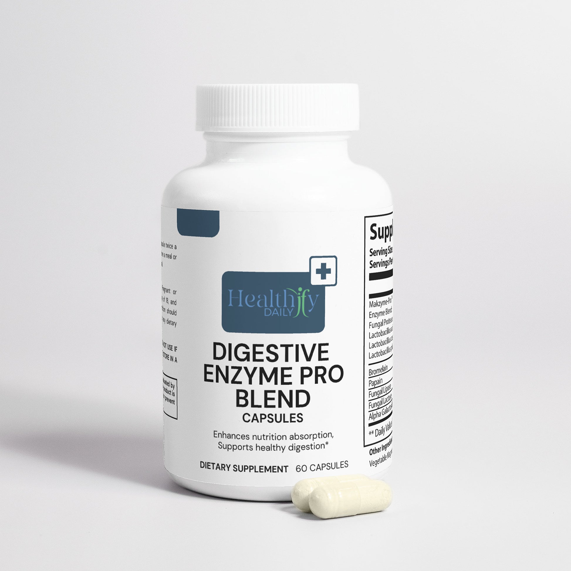 Bottle of Healthify Digestive Enzyme Pro Blend capsules